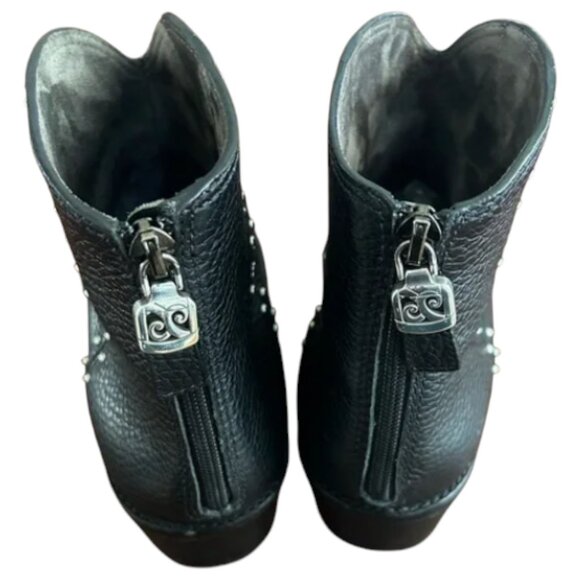 Brighton Women's Wonder Black Leather Studded Ankle Boots Back Zip Sz. 8M - Picture 9 of 9
